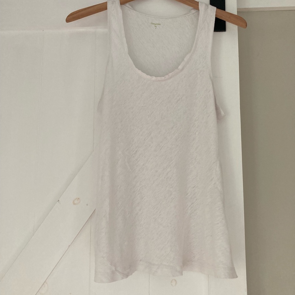 Garnet Hill Cream Sleeveless Tank Top